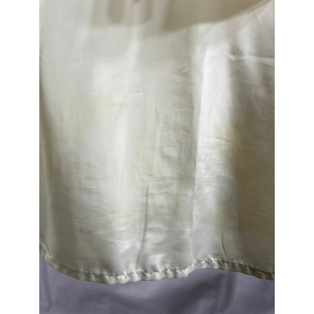 PRESENT TENSE Women's Beige Tie-Bow Long Sleeve Lightweight Top SZ 12