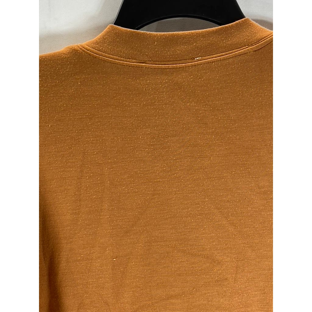 M  MAGASCHONI Women's Rust Crewneck Elastic Long Sleeve Pullover Sweatshirt SZ S