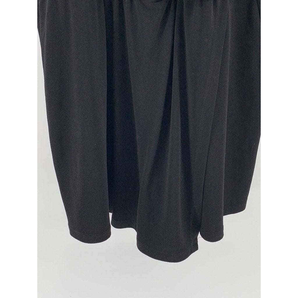 UNBRANDED Women's Black V-Neck Spaghetti Strap Mini Dress SZ L/XL