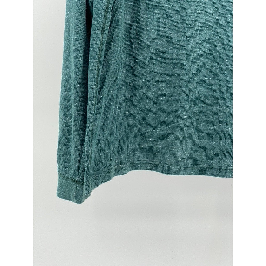 UNBRANDED Men's Green Crewneck Long Sleeve Casual Thermal Shirt SZ L