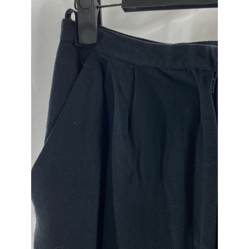 ATRIUM COLLECTION Women’s Black Textured Straight-Leg Pleated Pant SZ 4