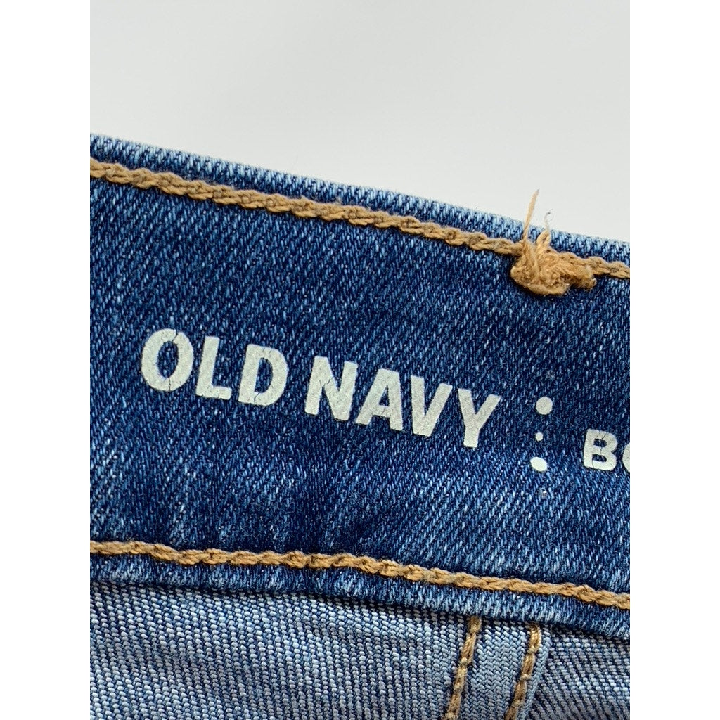 OLD NAVY Women's Blue Distressed Boyfriend Straight Jeans SZ 6