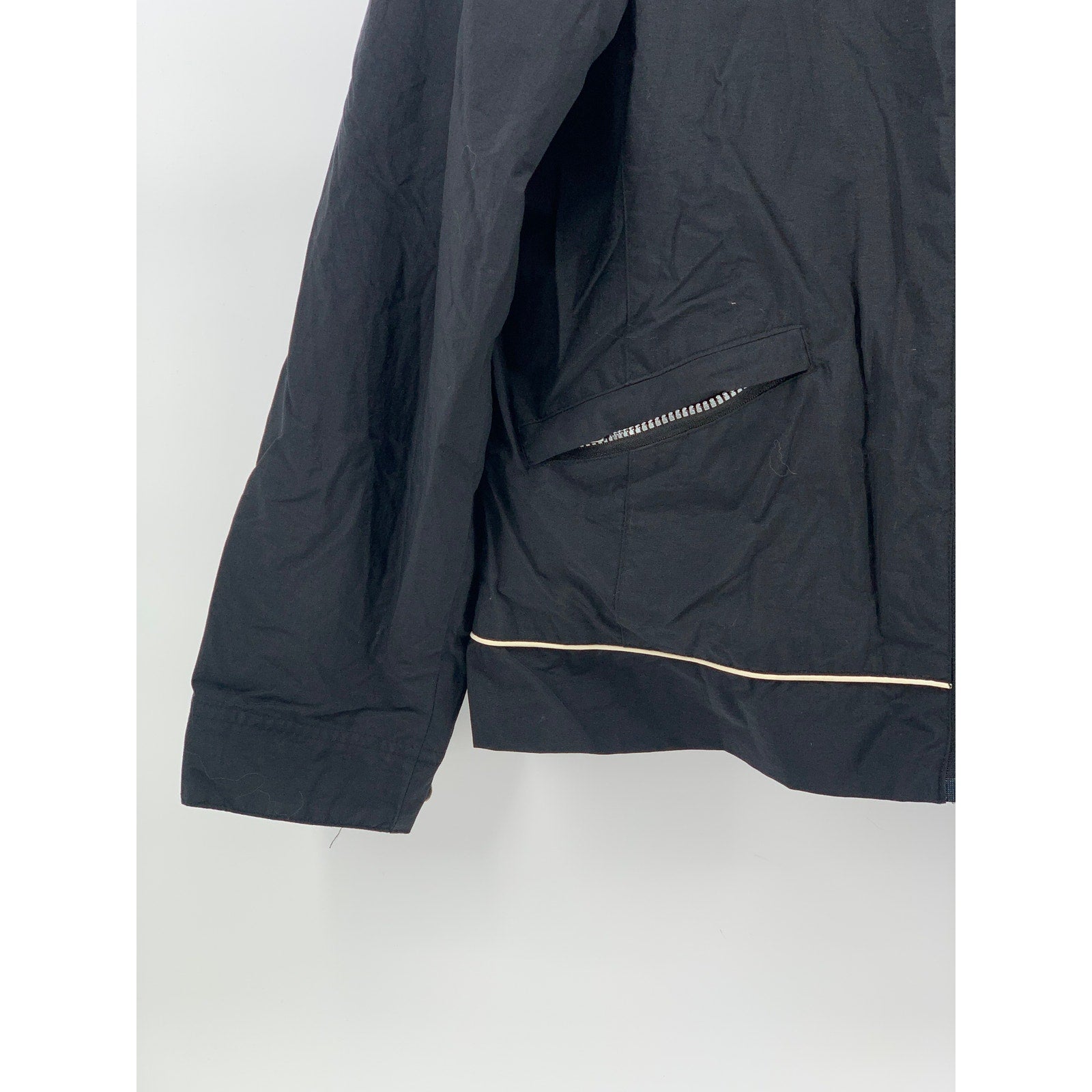 STUNT SPORTS Women's Vintage Black Zip-Up Stand Collar Windbreaker Jacket SZ M