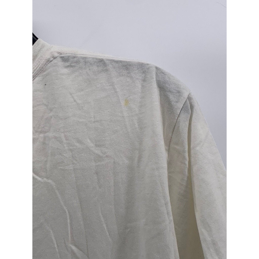 UNBRANDED Men's White Crewneck Hot Person at Work Short Sleeve T-Shirt SZ L