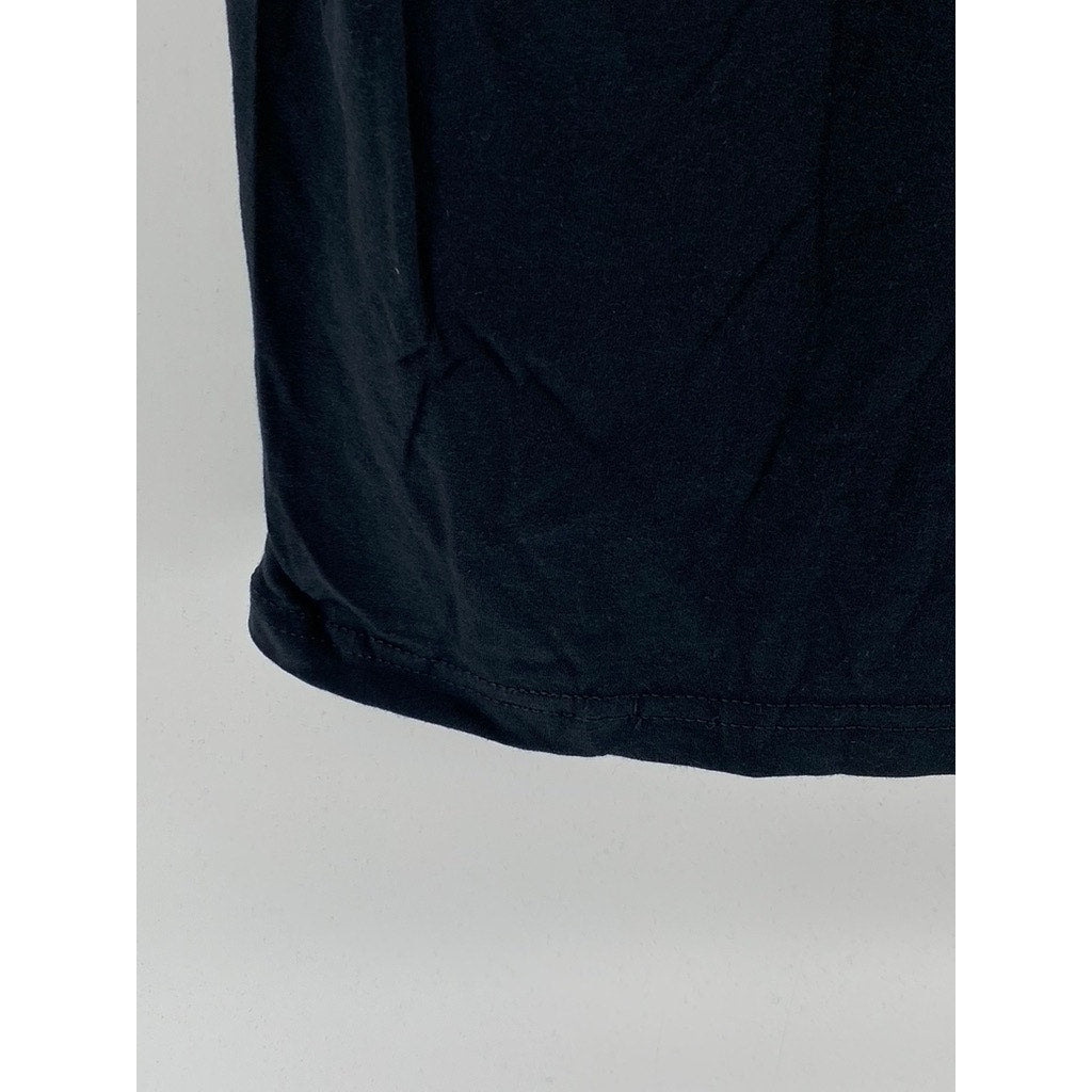 UNBRANDED Men’s Black Graphic Crewneck Short Sleeve Casual T-Shirt SZ L