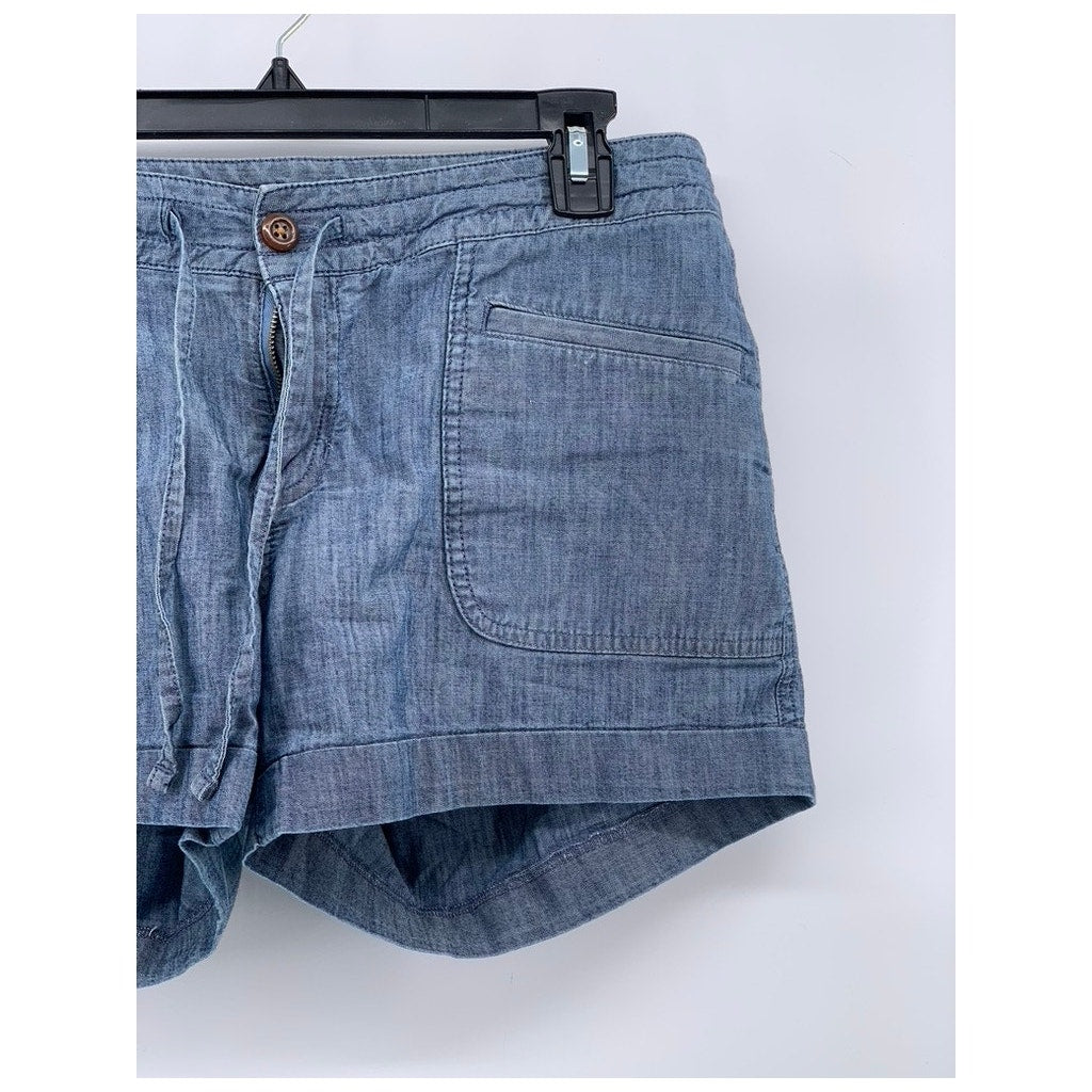 THE NORTH FACE Women's Blue Chambray Regular-Fit Casual Shorts SZ 10