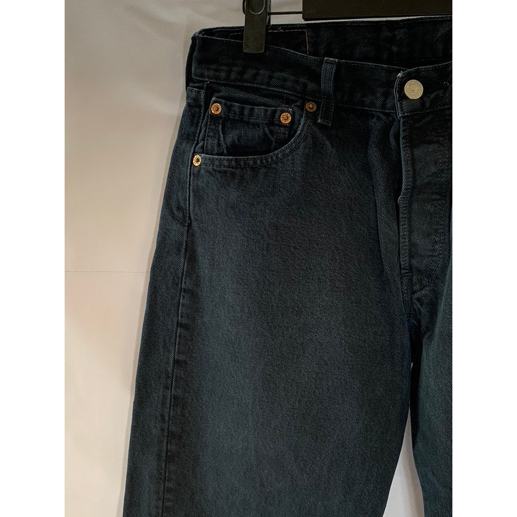 LEVI'S Women's Vintage Black Solid 501 Frayed Hem Straight-Leg Jean SZ 30X32