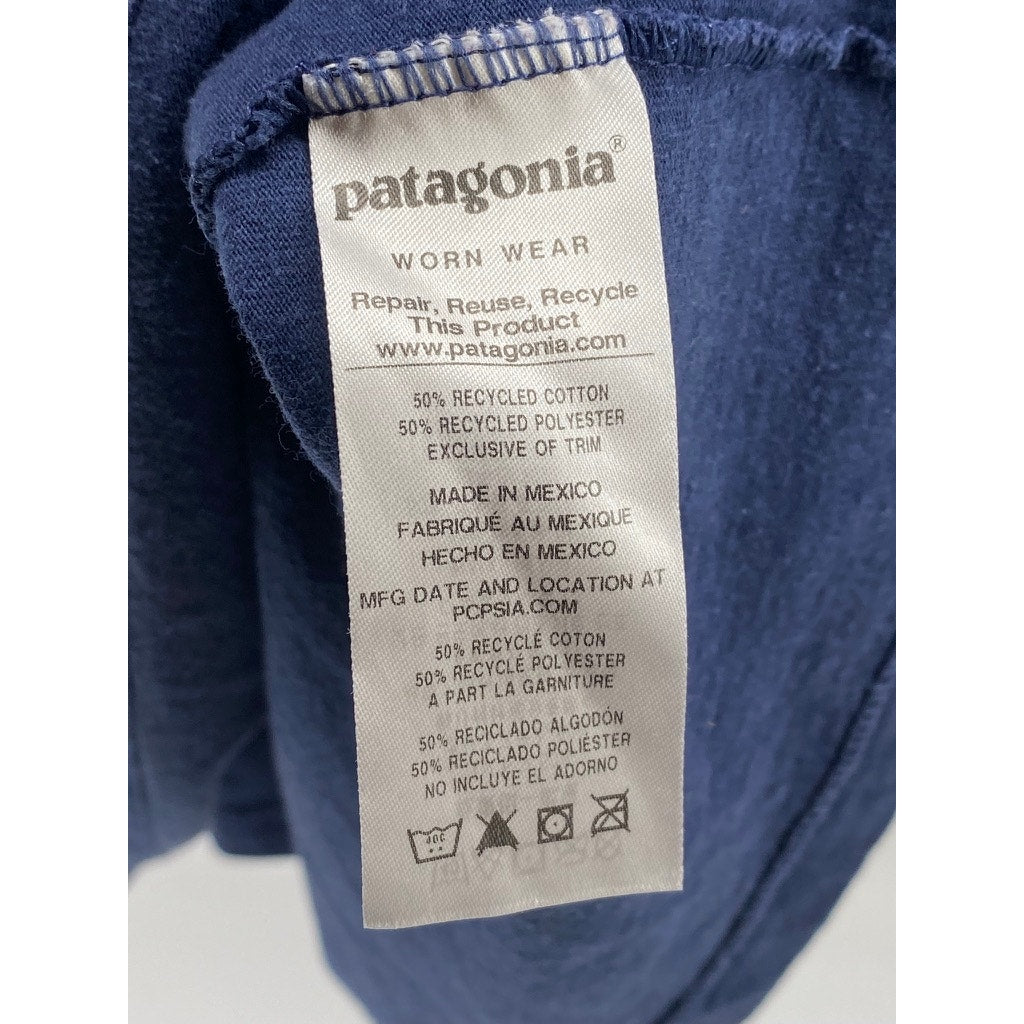 PATAGONIA Men's Navy Logo Crewneck Regular-Fit Casual Responsibili-Tee SZ XL