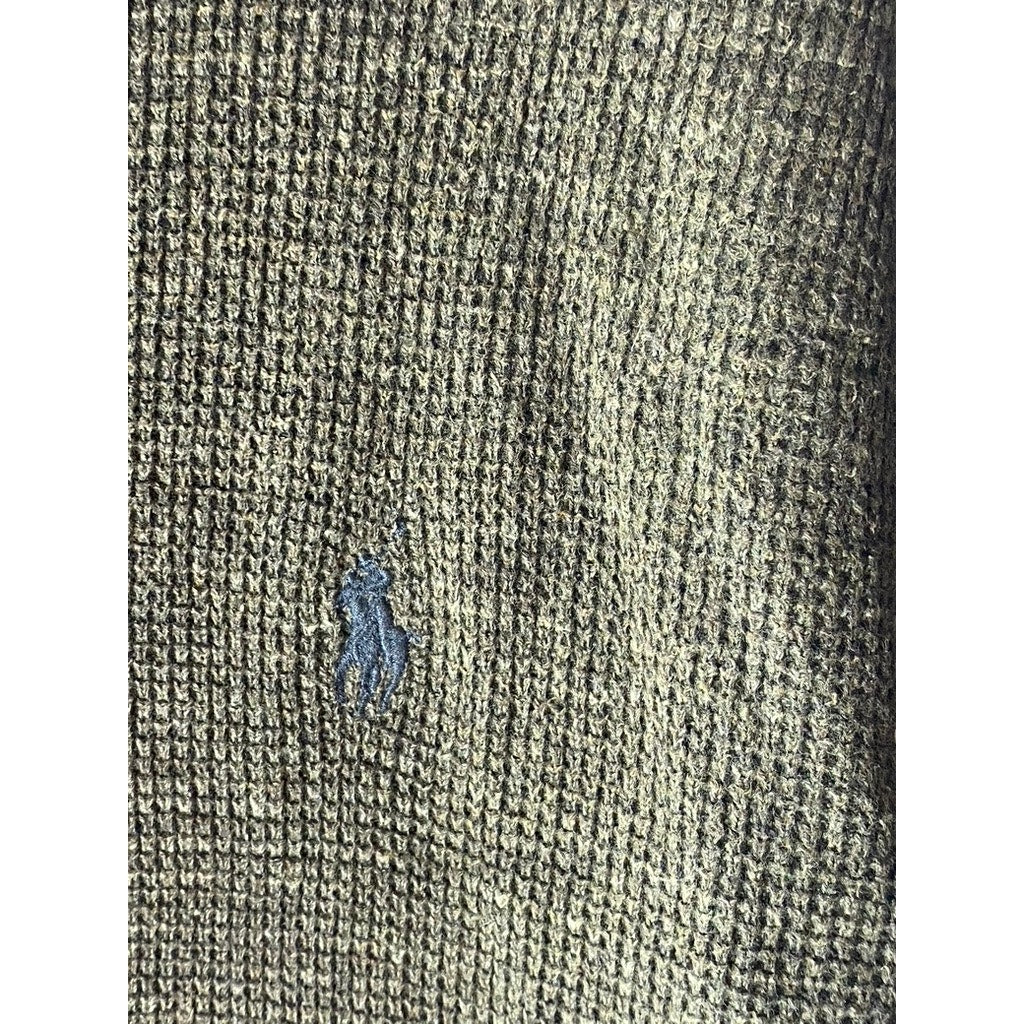 POLO RALPH LAUREN Men's Olive Green Crewneck Thermal Long Sleeve Sweater SZ XL