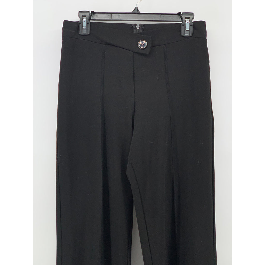 FASHION NOVA Women's Black High-Rise Asymmetrical Button Wide-Leg Pant SZ M