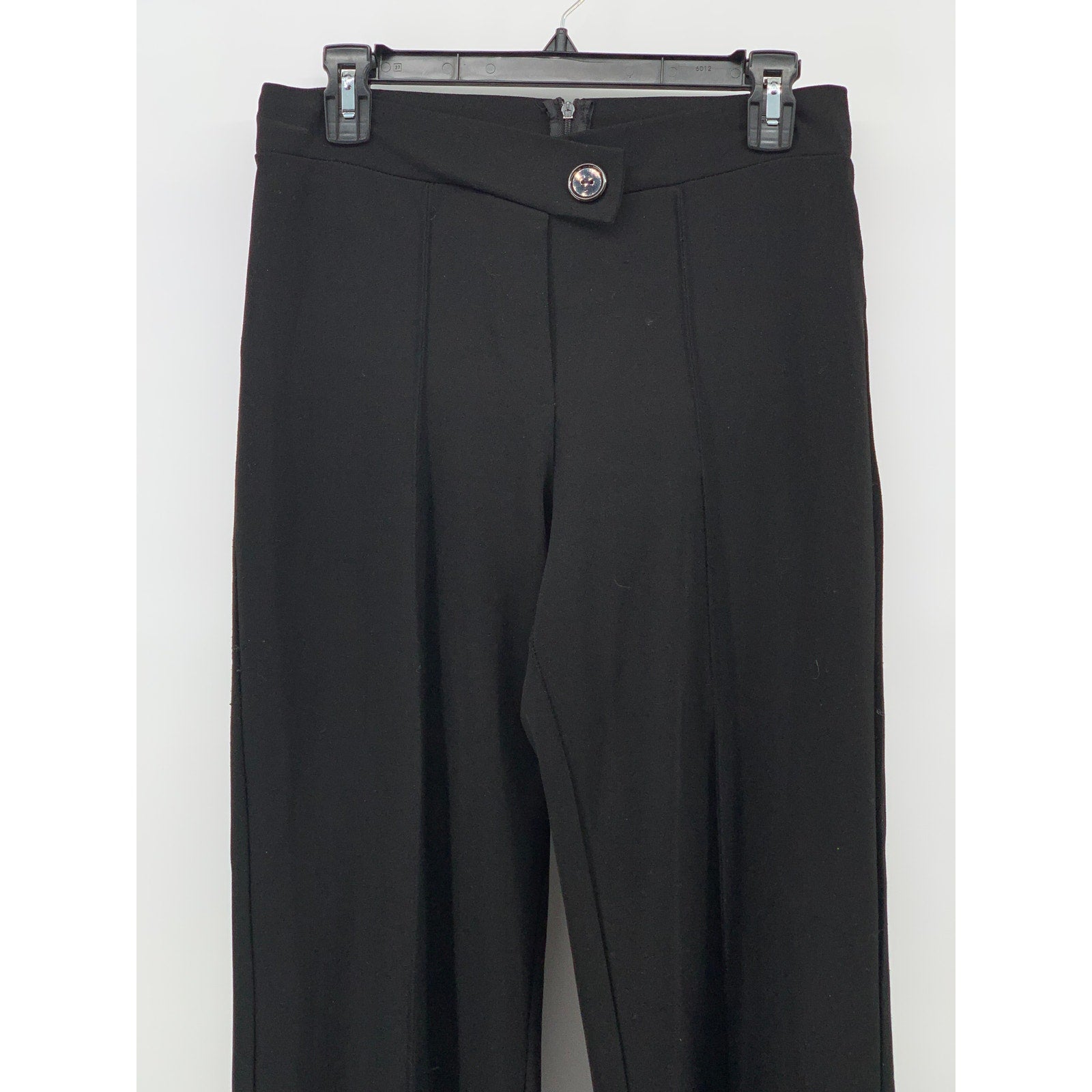 FASHION NOVA Women's Black High-Rise Asymmetrical Button Wide-Leg Pant SZ M