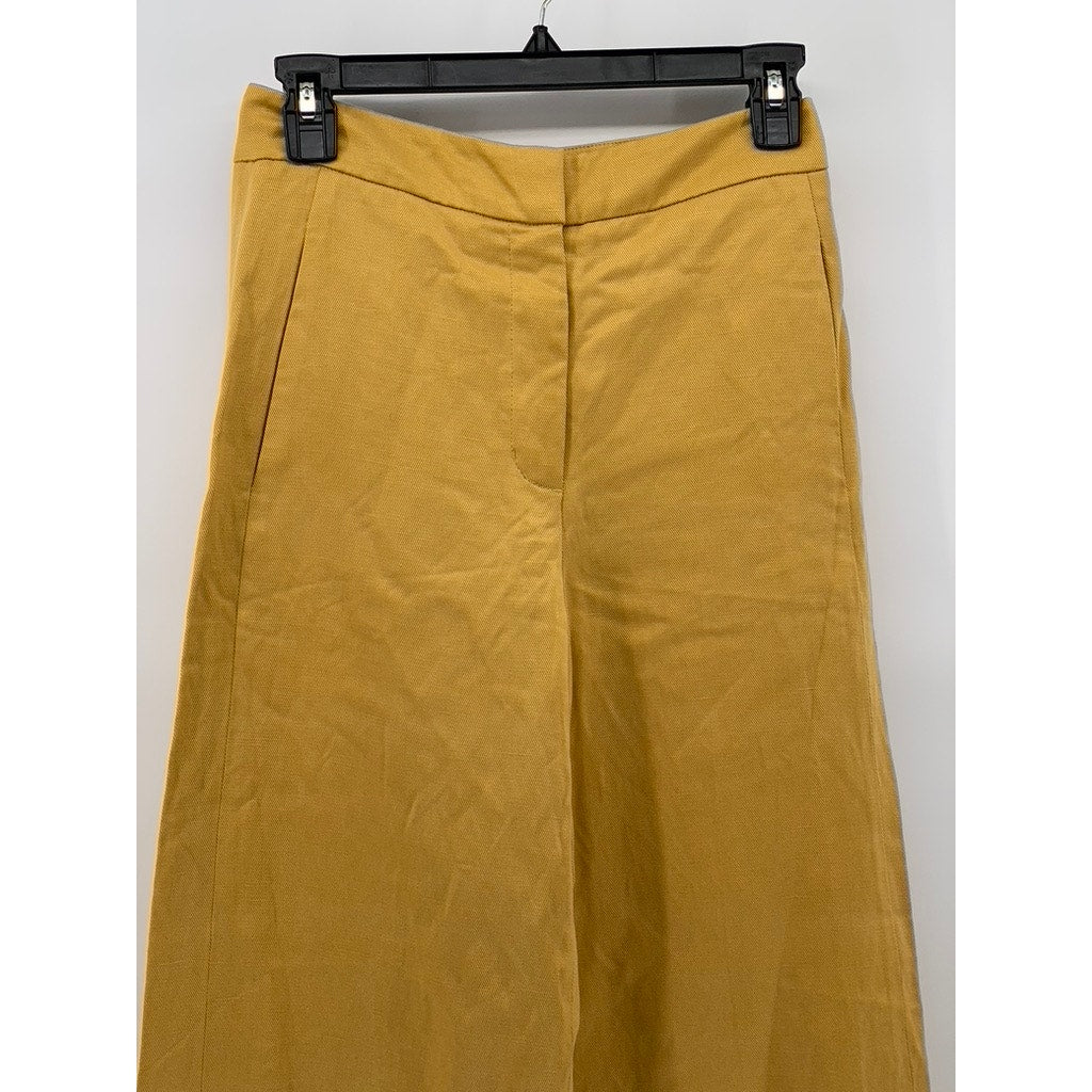 WILFRED FREE Women's Tan Solid Wide-Leg High-Rise Pants SZ 4