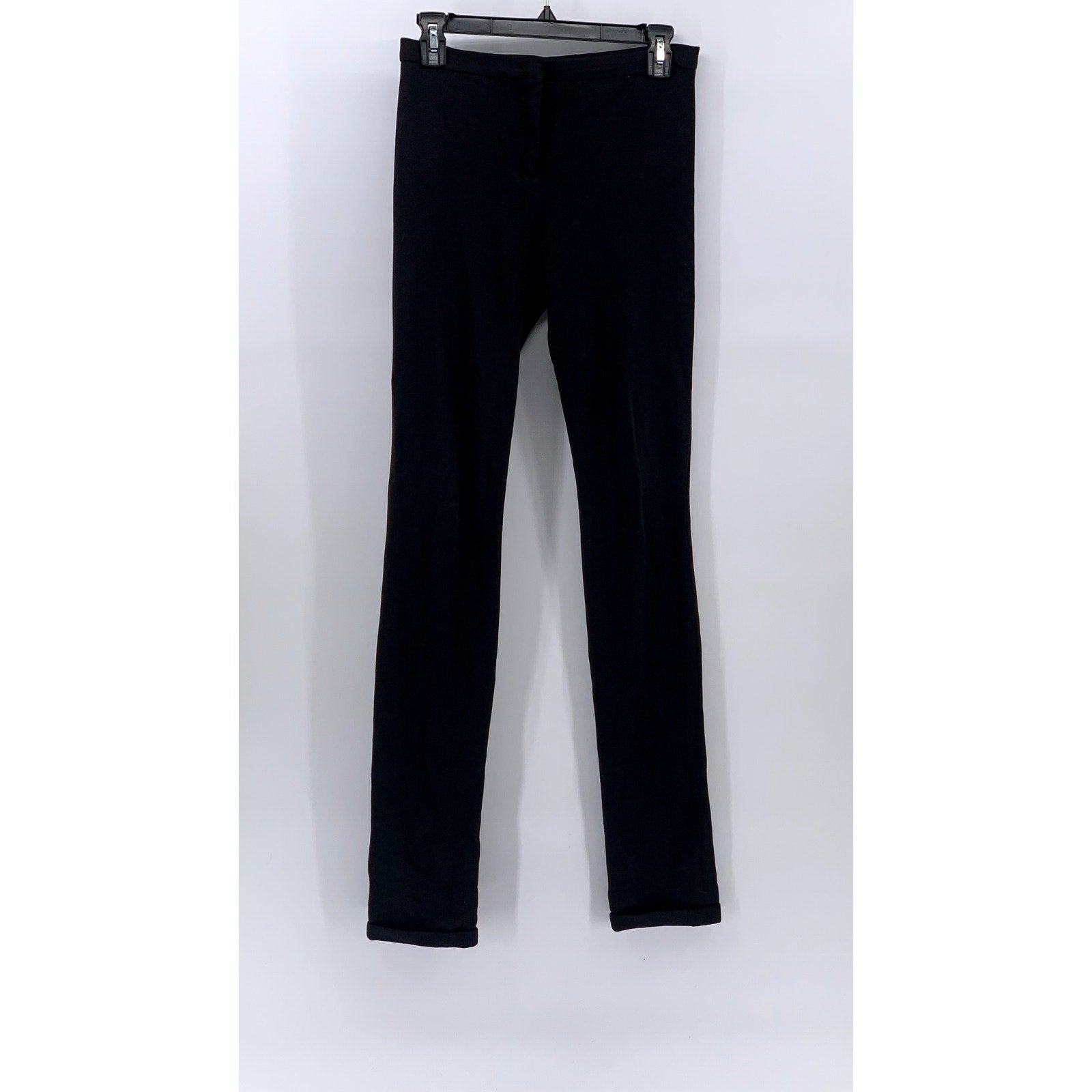 JIL SANDER Women's Black Solid High-Rise Skinny-Leg Cuffed Pant SZ 32(US2)