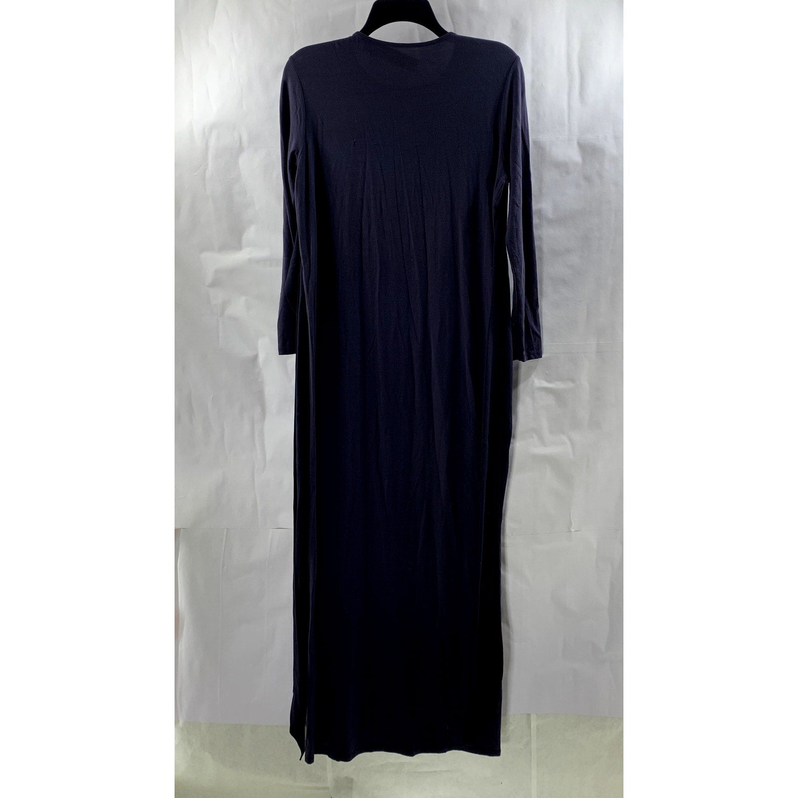 PASHMINA Women's Navy Blue Crewneck Layered Long Sleeve Maxi Dress SZ M