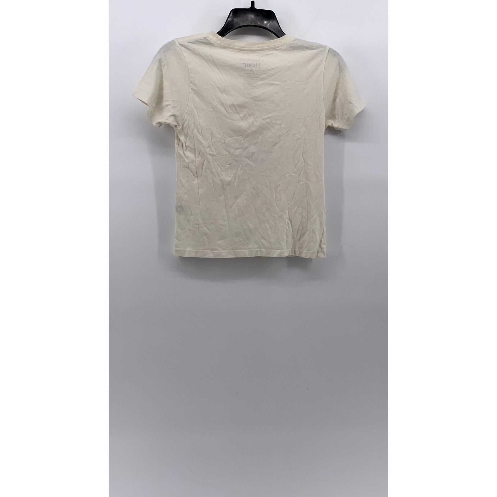 GOLDEN HOUR Women's Cream Italia Graphic Crewneck Short Sleeve Casual Top SZ S