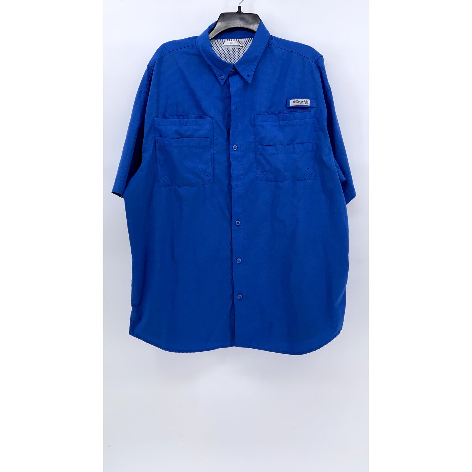 COLUMBIA Men's Royal Blue PFG Button-Up Fisherman Shirt SZ XL