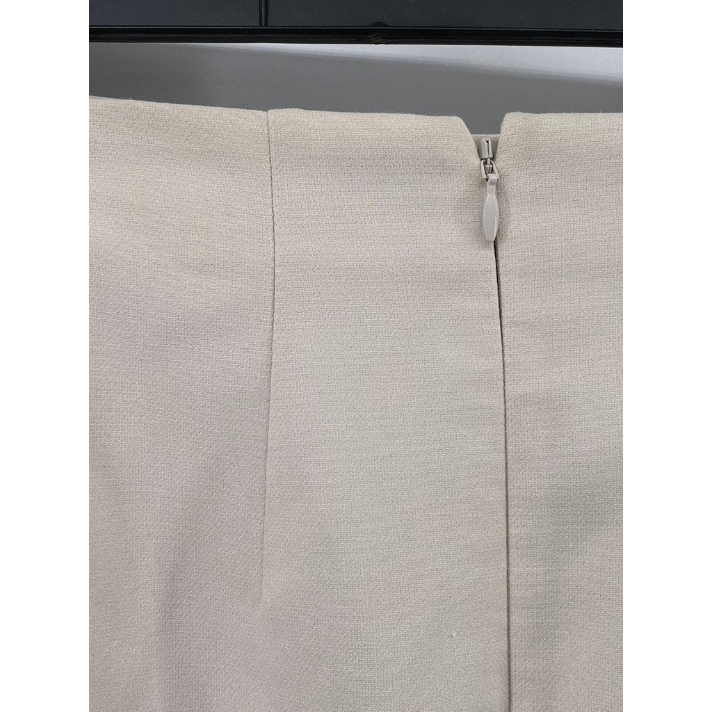 BABATON Women's Beige Straight Mini Skirt SZ 8