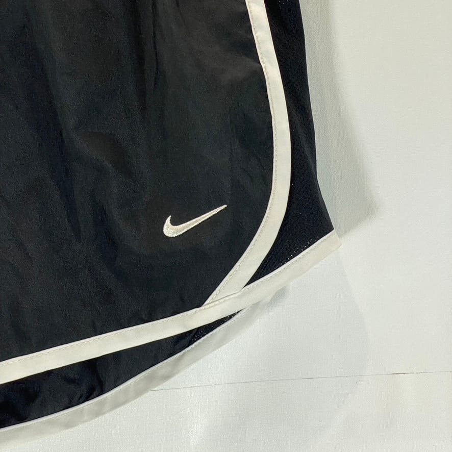 NIKE Girl’s Black/White Dri-FIT Elastic Waist Pull-On Tempo Running Shorts SZ XL