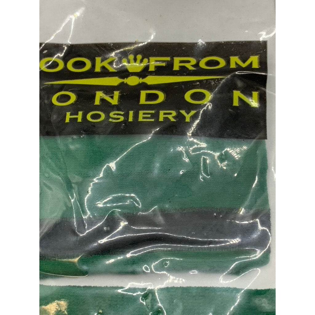 LOOK FROM LONDON HOSIERY Women's Dark Green-Black Striped Ankle Socks SZ OS