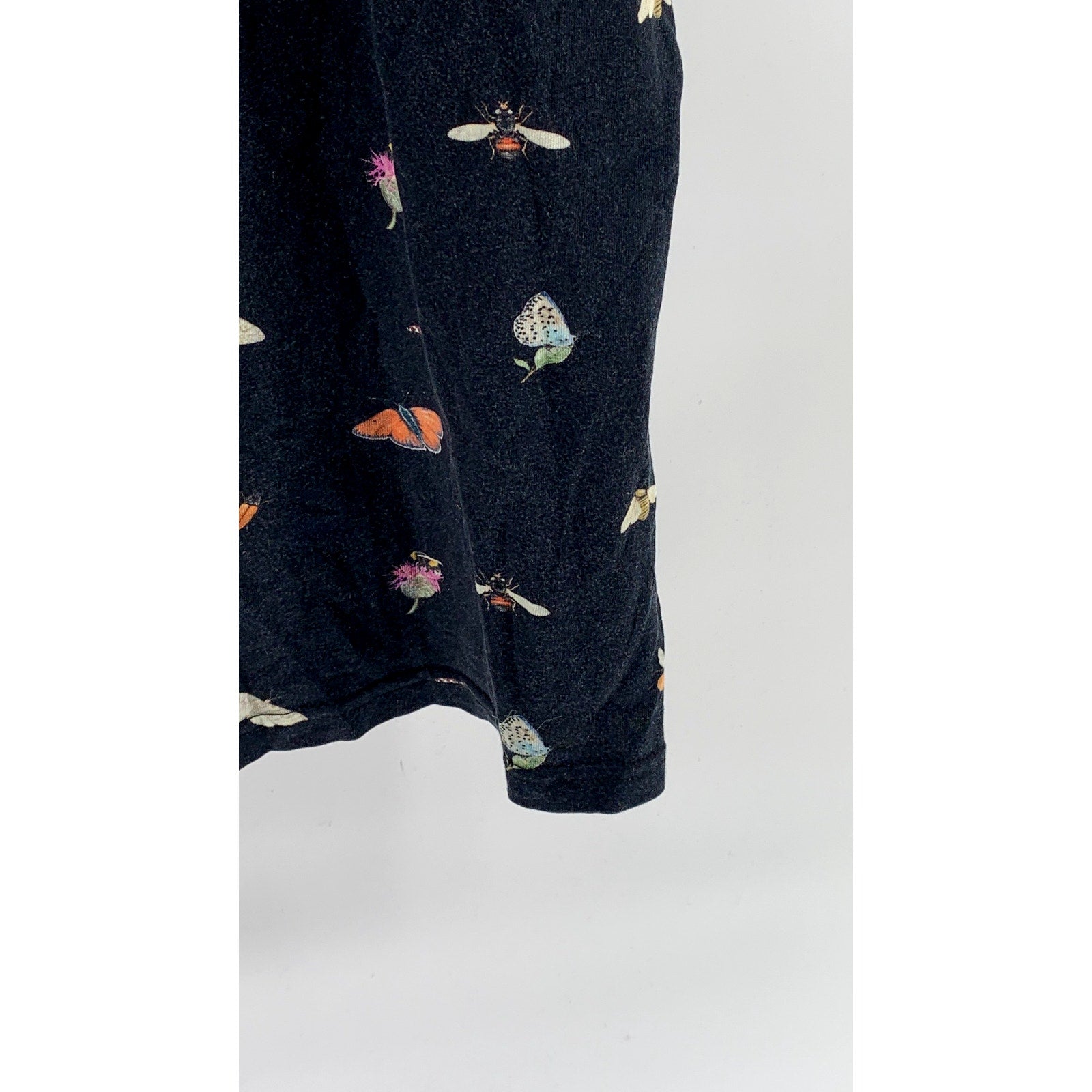 SQRTN COMPANY Unisex Adult Black Butterfly Crewneck Short Sleeve T-Shirt SZ XL