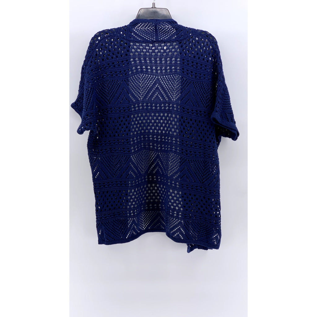 UNBRANDED Women's Navy Open Knit Open Front Cardigan SZ OS