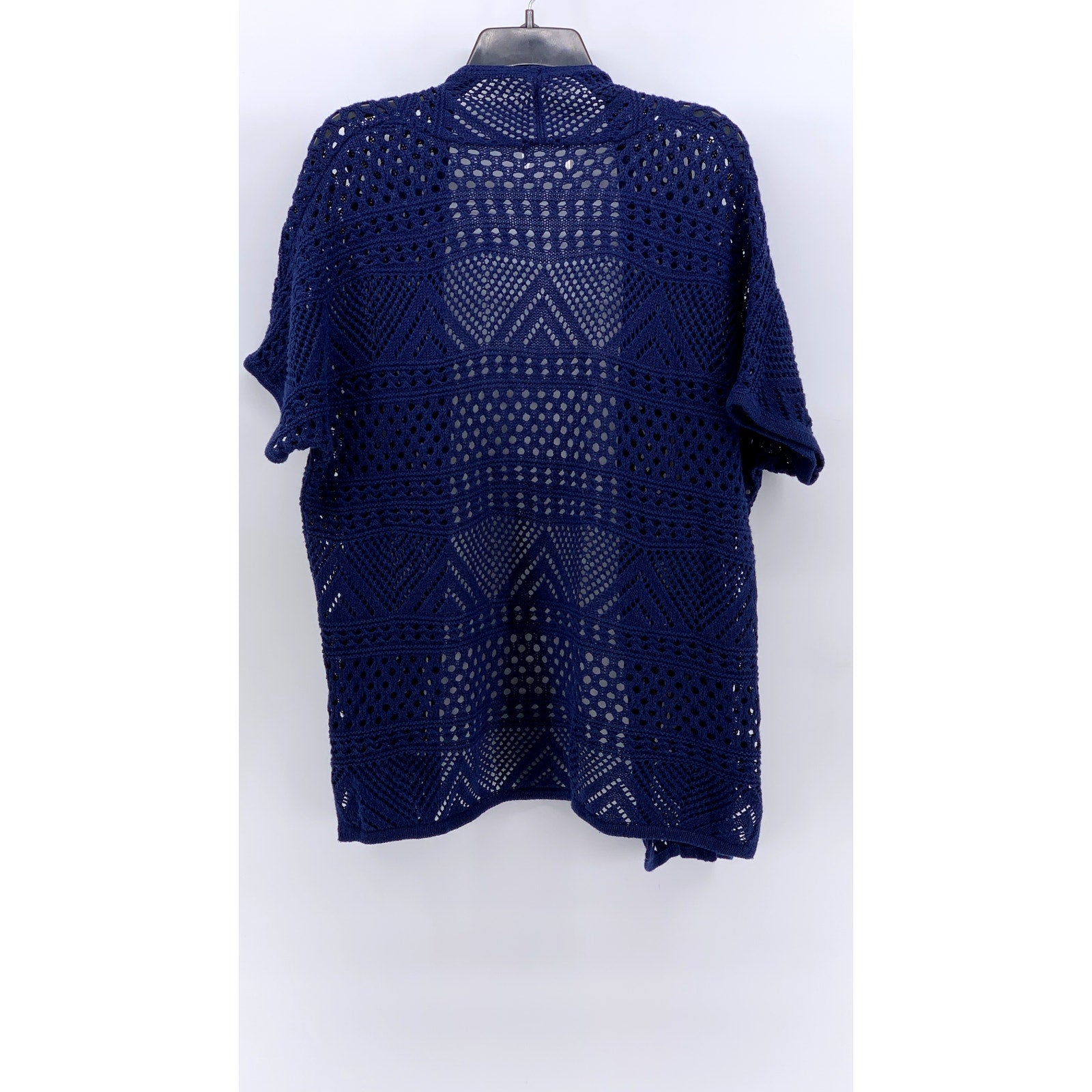 UNBRANDED Women's Navy Open Knit Open Front Cardigan SZ OS