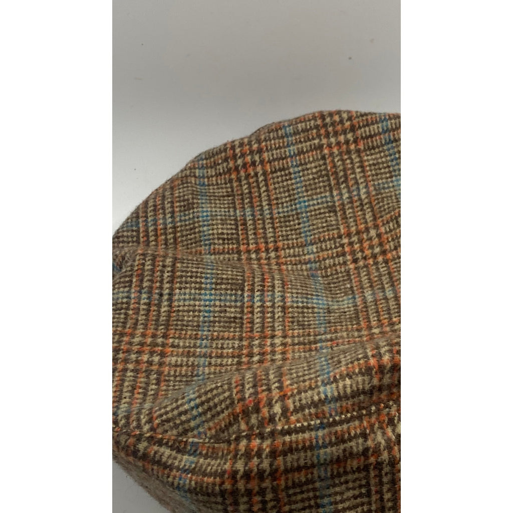 ZARA ACCESSORIES Women’s Tan Houndstooth Chain Detail Newsboy Hat SZ M