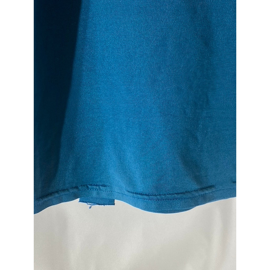 UNBRANDED Women's Dark Blue Crewneck Short Sleeve Top SZ M
