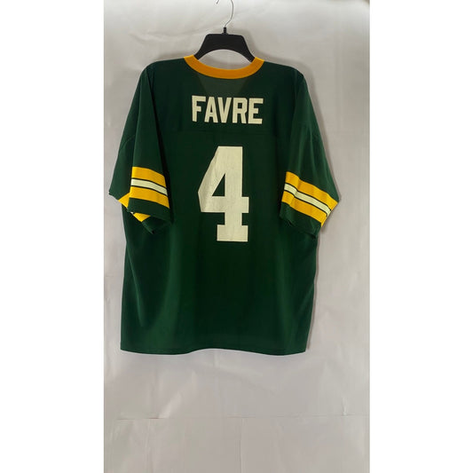 LOGO 7 INC. Men's Green/Yellow Brett Favre Green Bay Packers V-Neck Jersey SZ XL