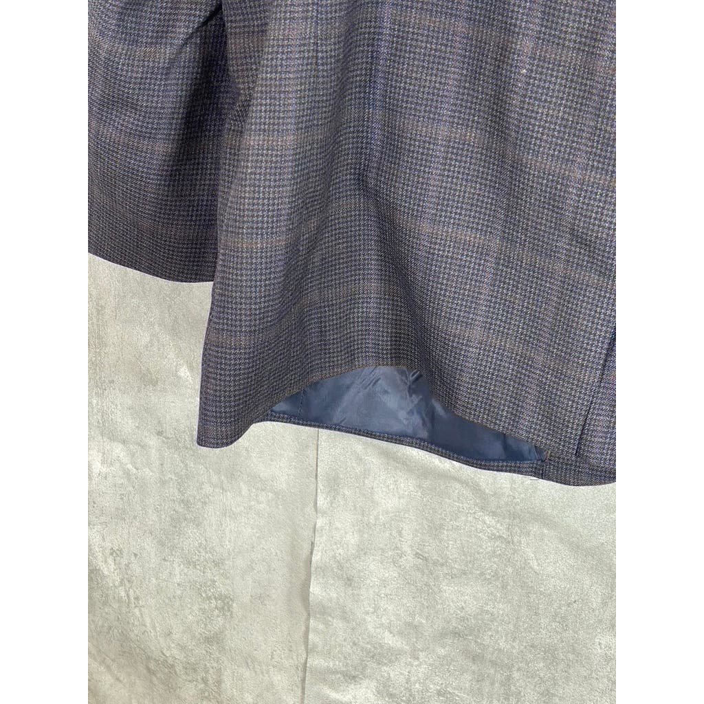 JOSEPH & FEISS GOLD Men's Grey Plaid Classic-Fit Wool Sport Coat SZ 50R