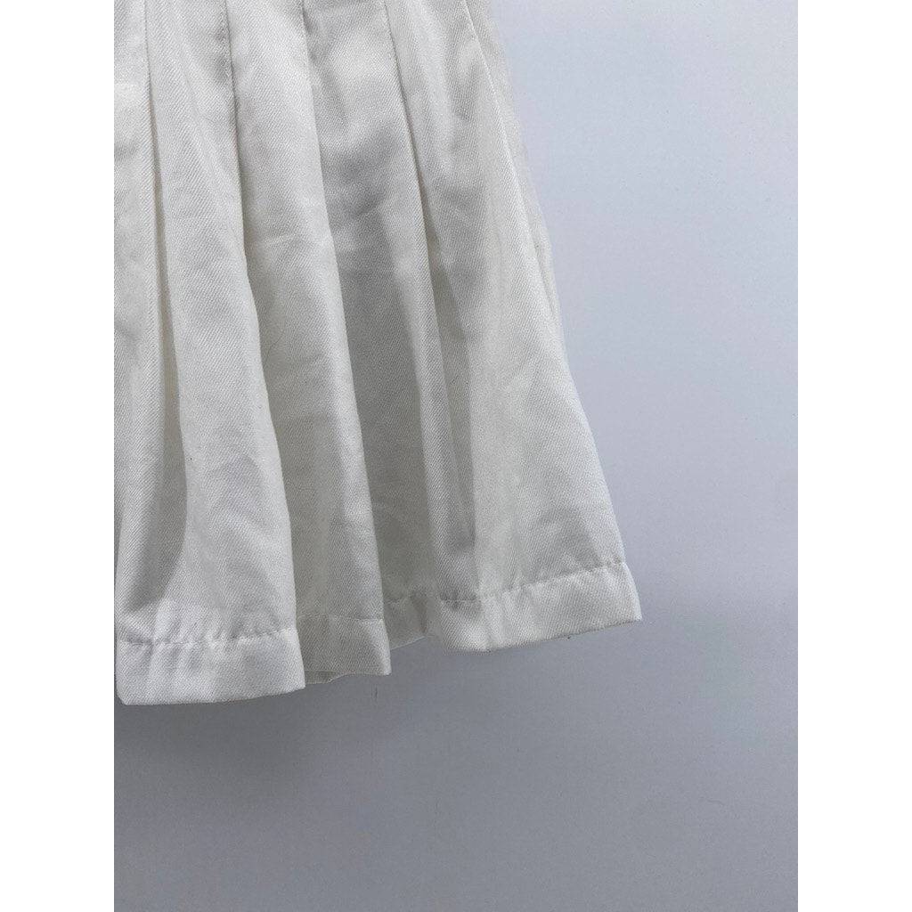 FOREVER 21 Women's White Pleated A-Line Mini Tennis Skirt SZ S