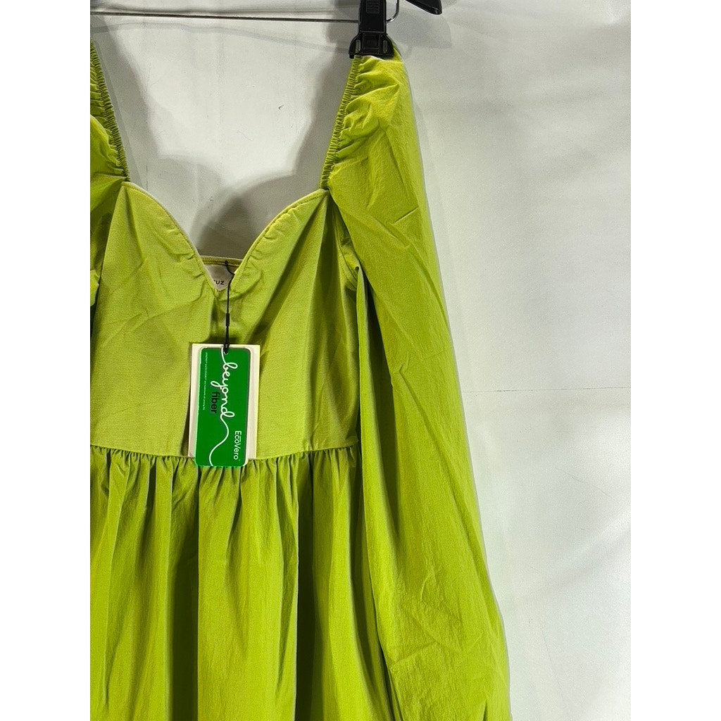 GESTUZ Women's Dark Citron MistGZ Midi Long Sleeve Off The Shoulder Dress SZ S