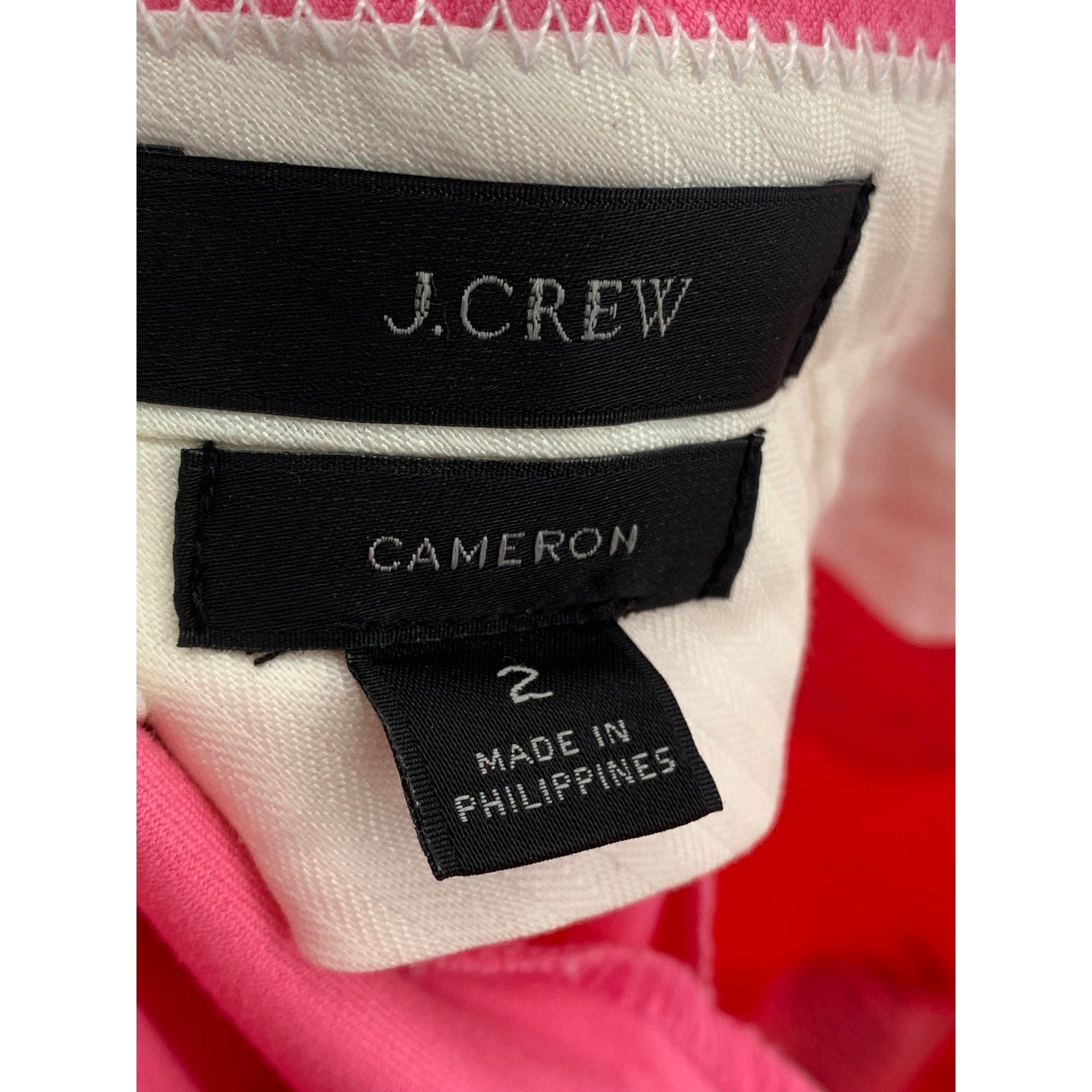 J.CREW Women's Pink Solid Cameron Slim Cropped Bi-Stretch Cotton Blend Pant SZ 2