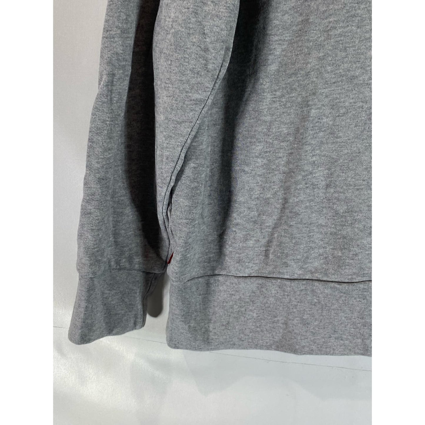 LEVI'S Men's Light Grey Cotton Solid Pullover Drawstring Hoodie SZ L