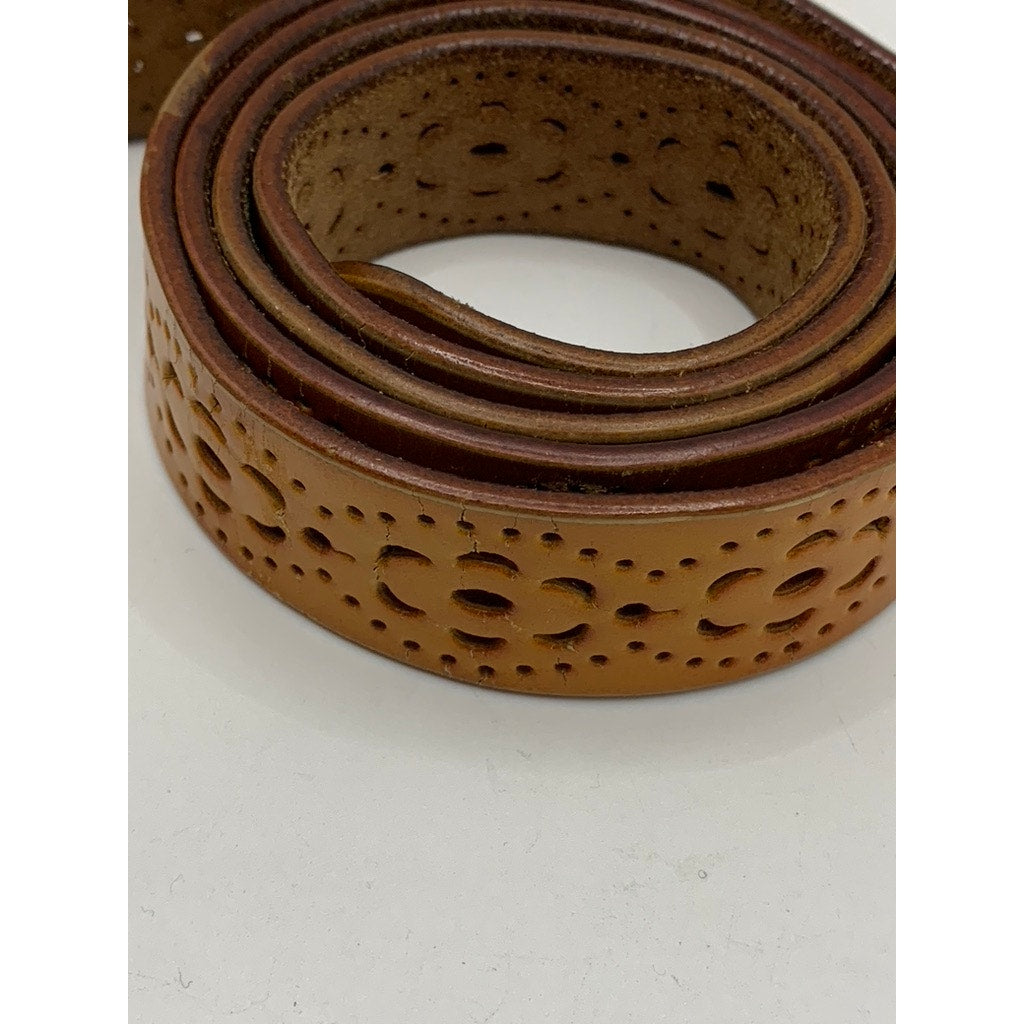 UNBRANDED Women's Tan Cutout Faux Leather Belt