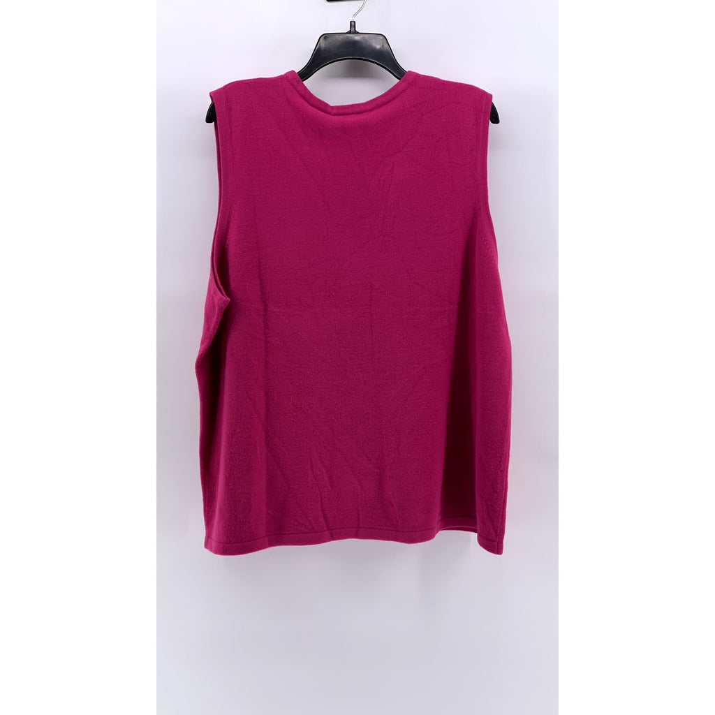 KATHIE LEE Women's Plus Magenta Crewneck Sleeveless Top SZ 22W