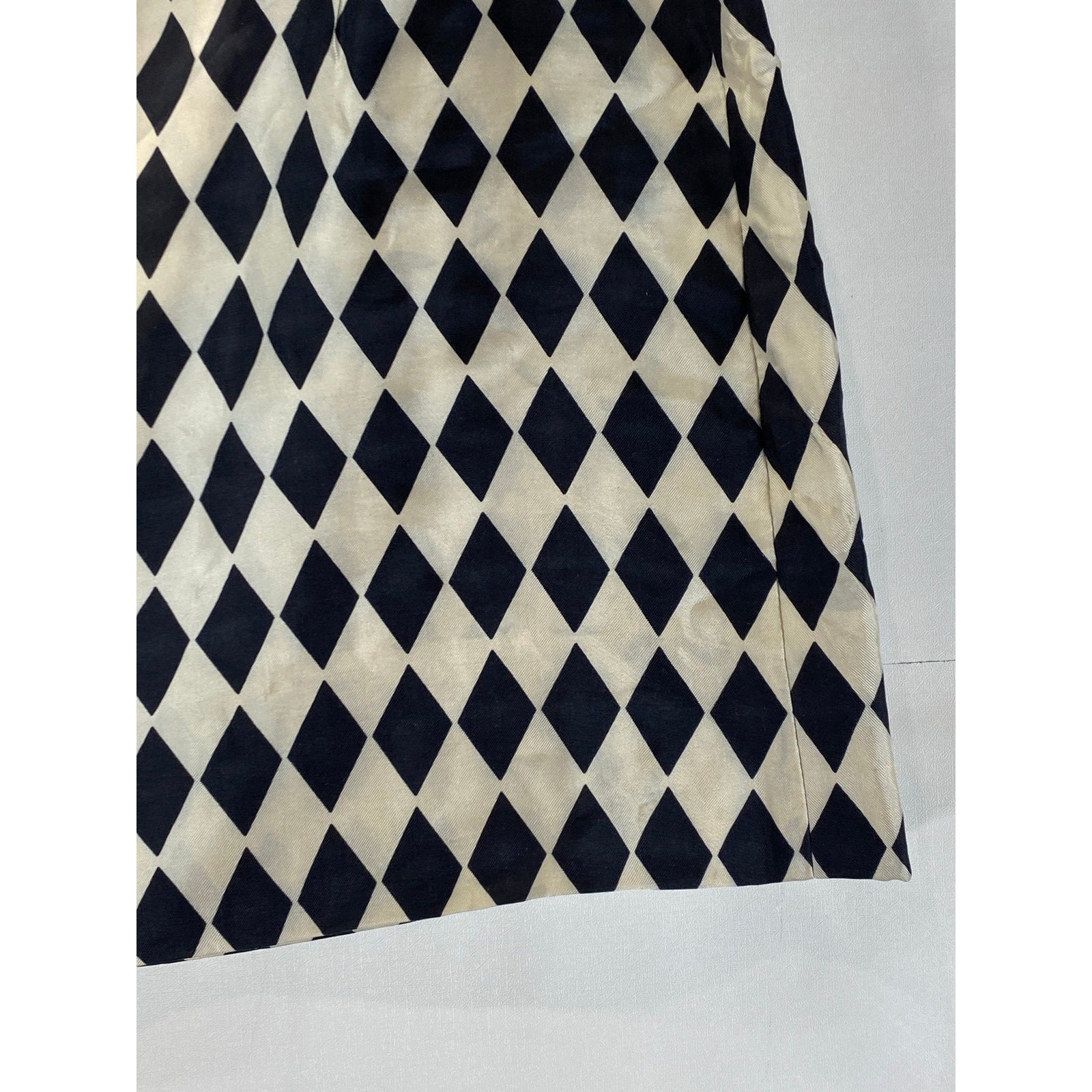 Women's Beige/Black Checkered Side-Zip Mini Skirt SZ S