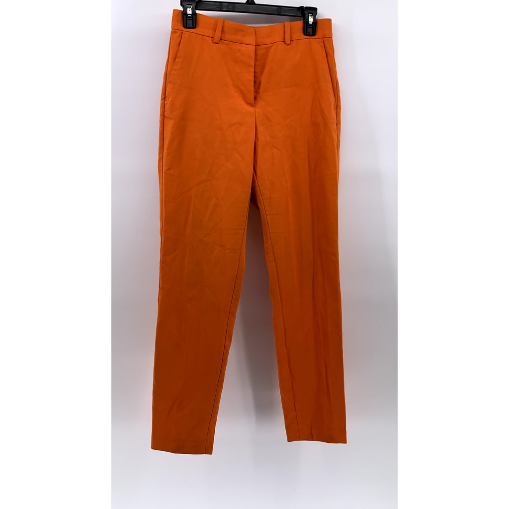 H&M Women's Orange Solid Skinny Leg Pants SZ 6