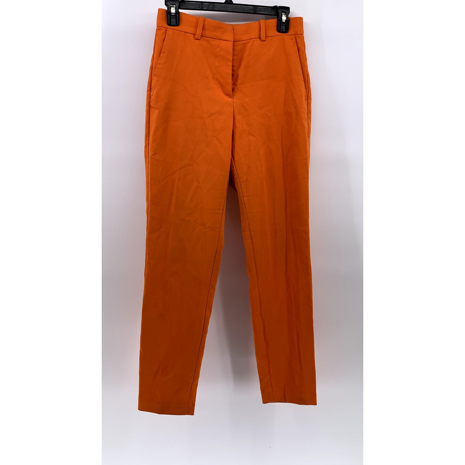 H&M Women's Orange Solid Skinny Leg Pants SZ 6