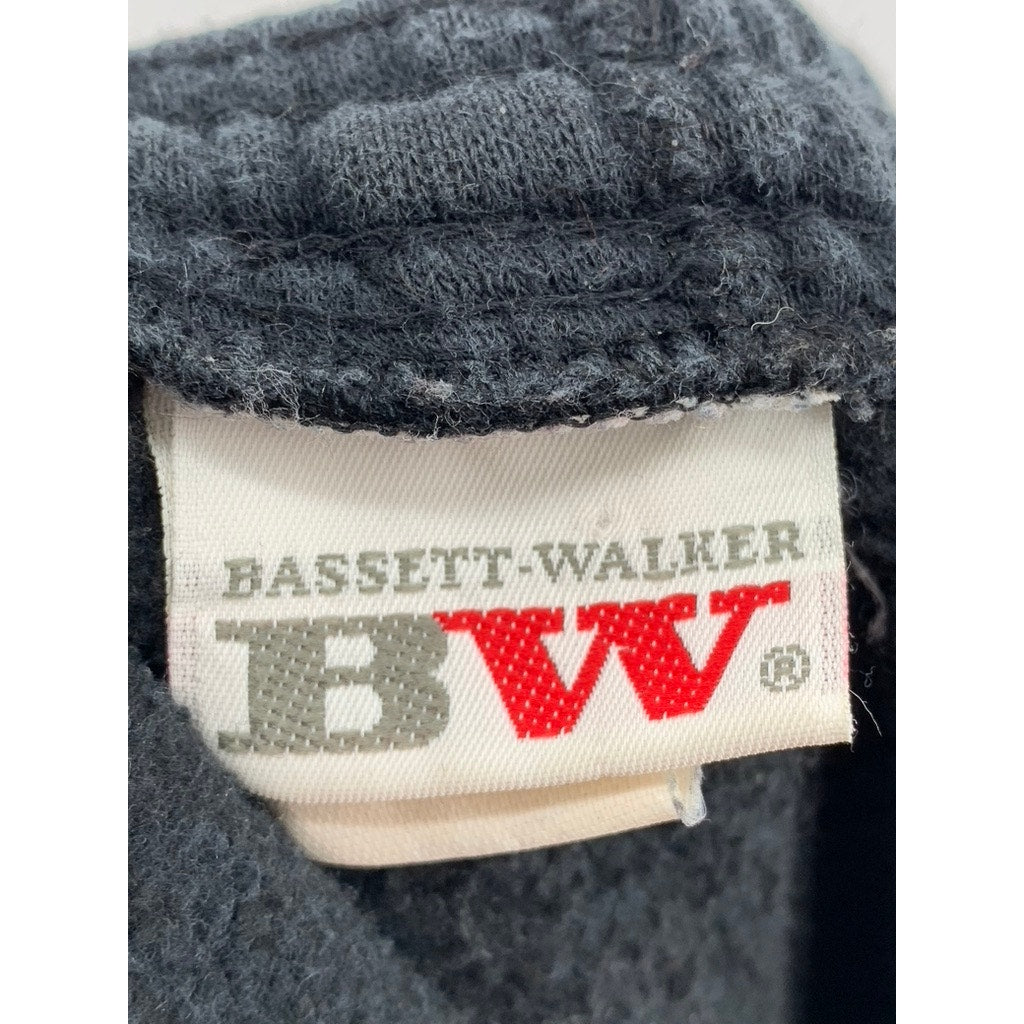 BASSETT WALKER Women's Vintage Washed Black Saints Printed Sweatpants SZ S
