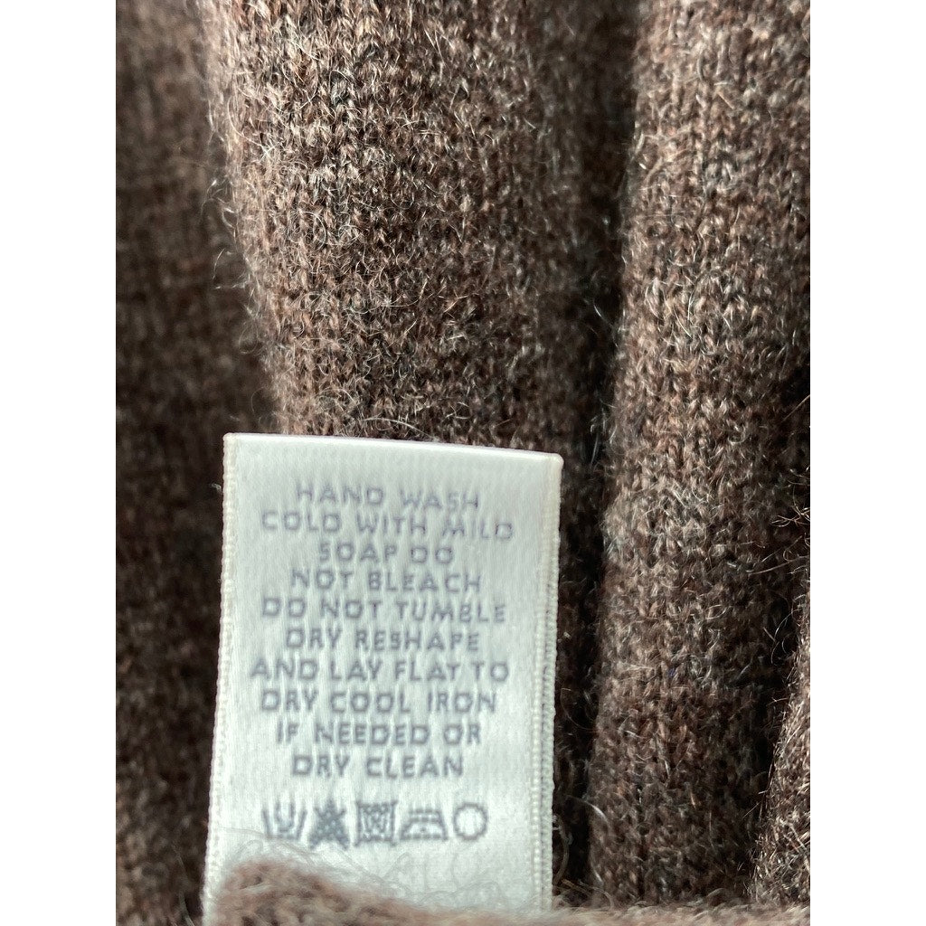UNBRANDED Men’s Brown Cashmere V-Neck Long Sleeve Sweater SZ M