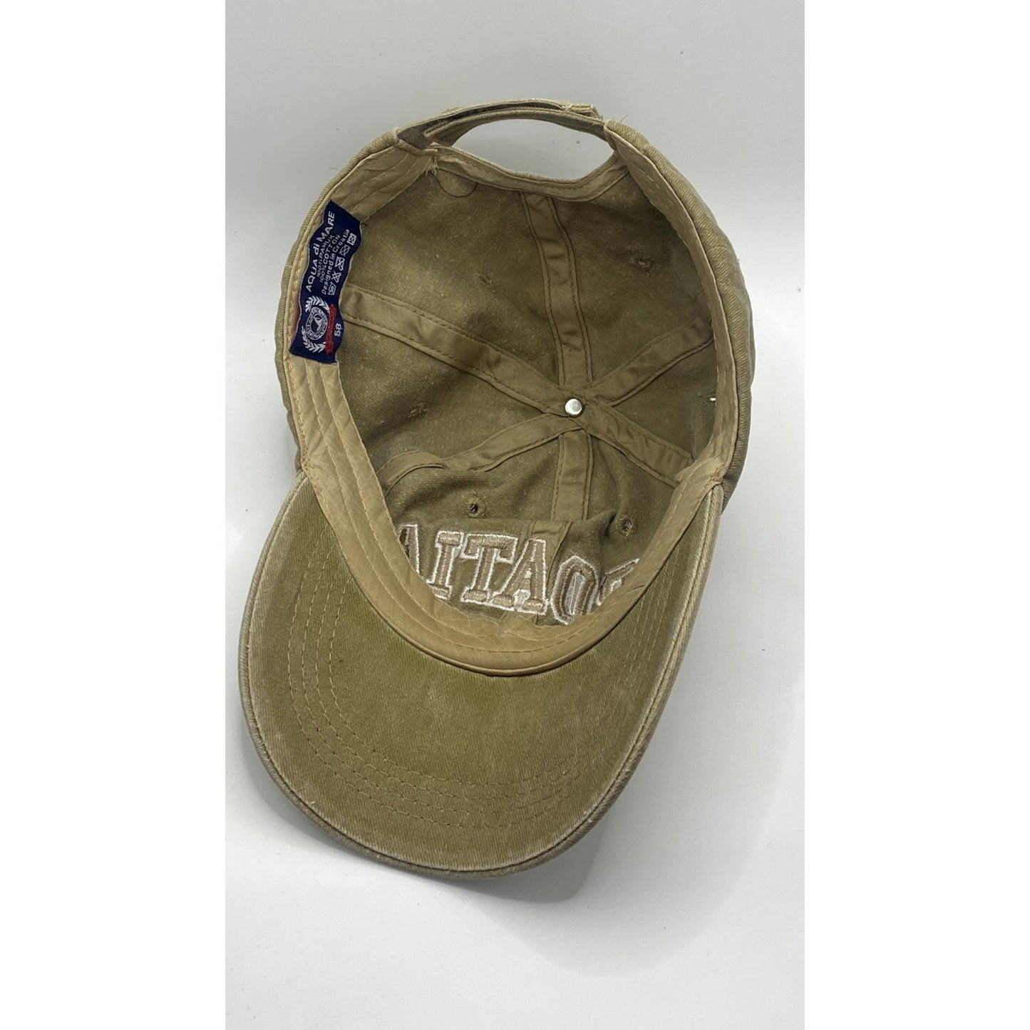 AQUA DI MARE Men's Tan Croatia Embroidered Adjustable Baseball Cap SZ OS