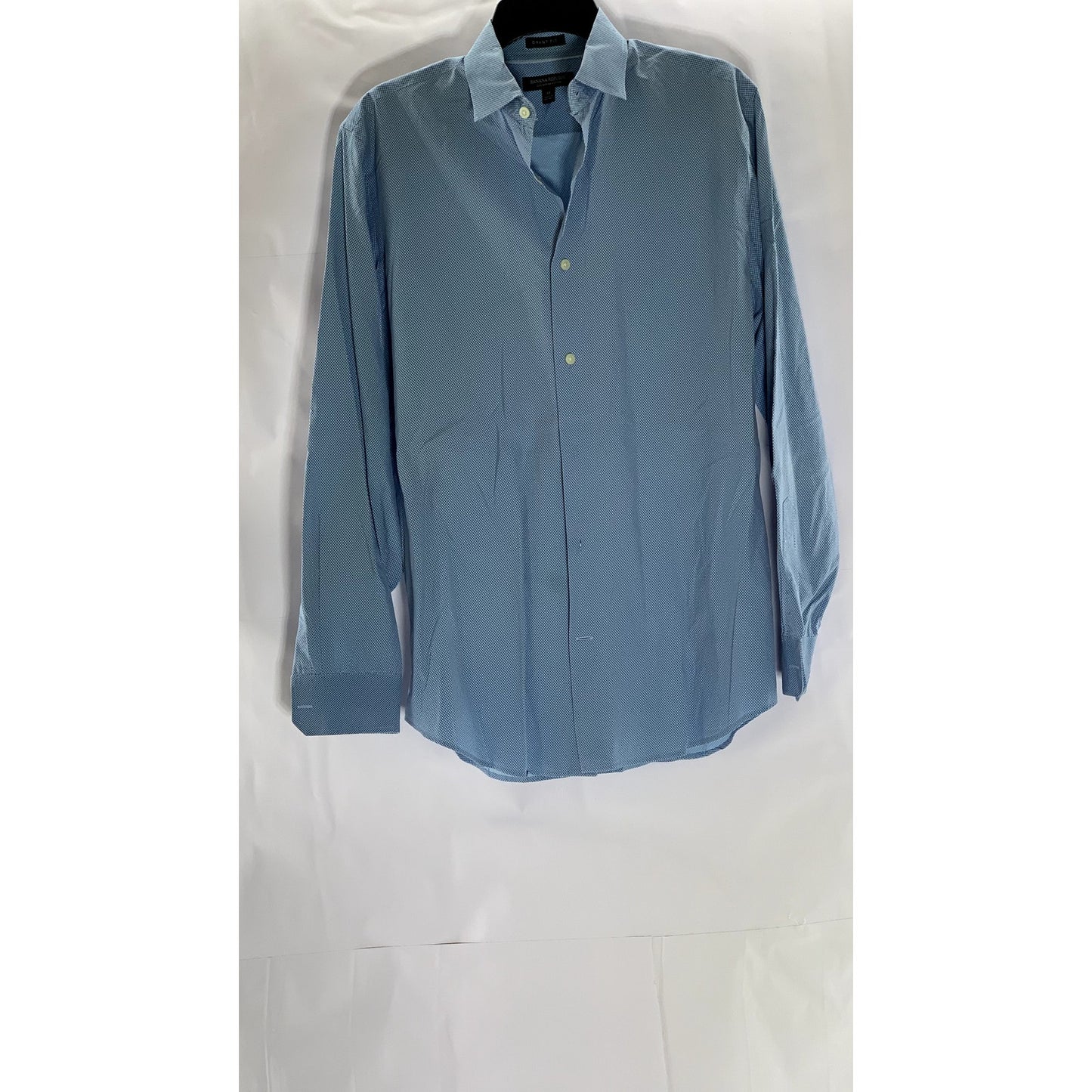 BANANA REPUBLIC Men's Blue Diamond Supima Grant-Fit Button-Up Shirt SZ M