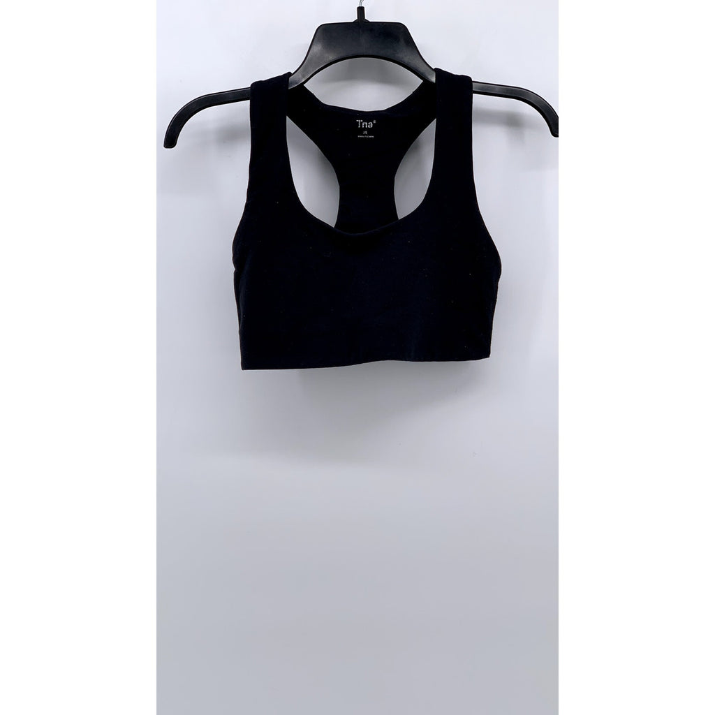 TNA Women's Black Solid Racer Back Active Crop-Top SZ XS