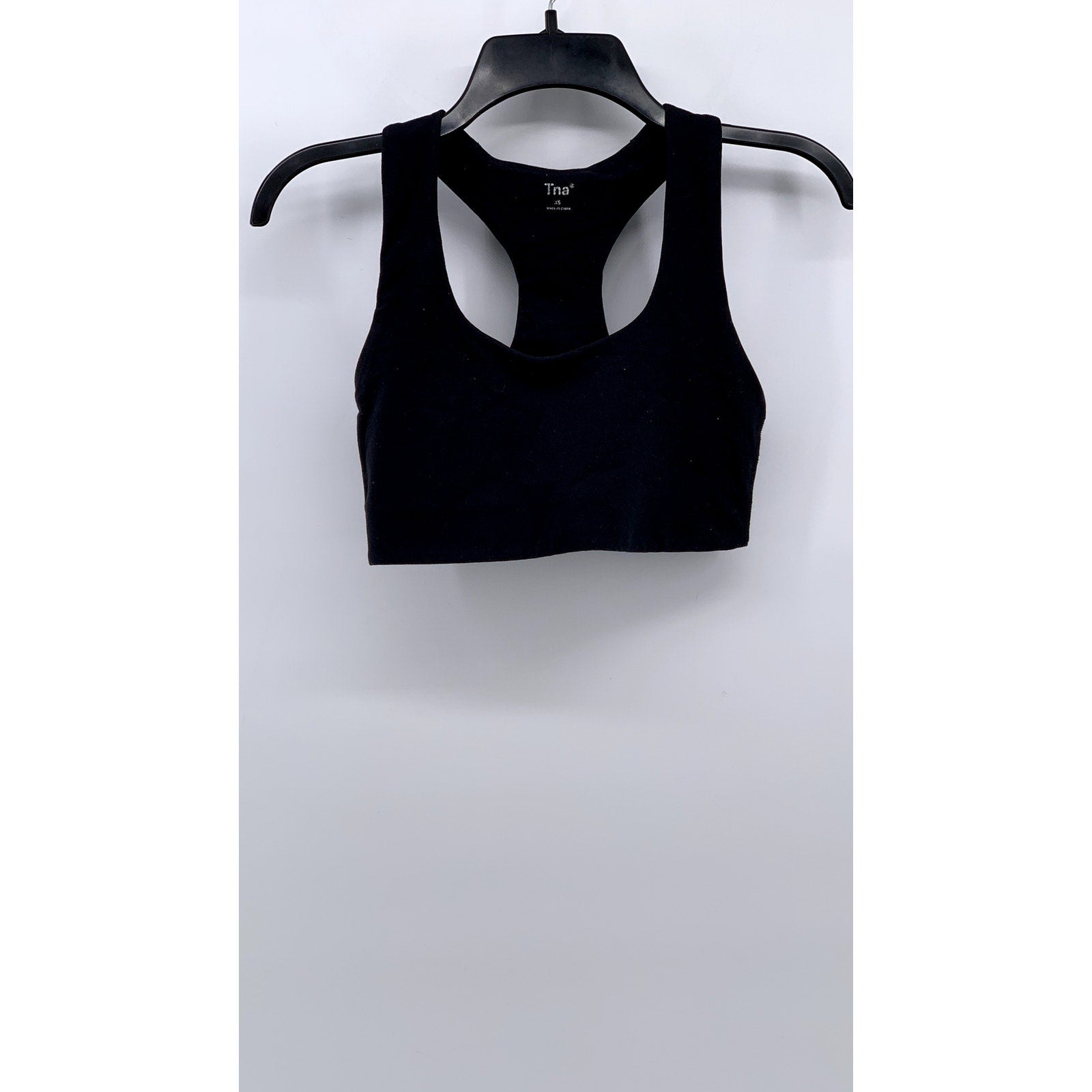 TNA Women's Black Solid Racer Back Active Crop-Top SZ XS
