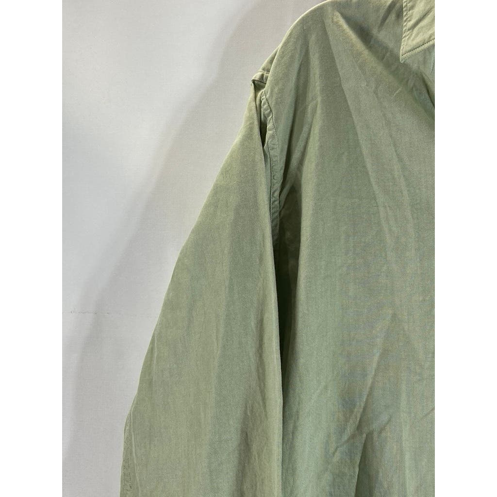 7 FOR ALL MANKIND Men's Green Button-Up Long Sleeve Shirt SZ L