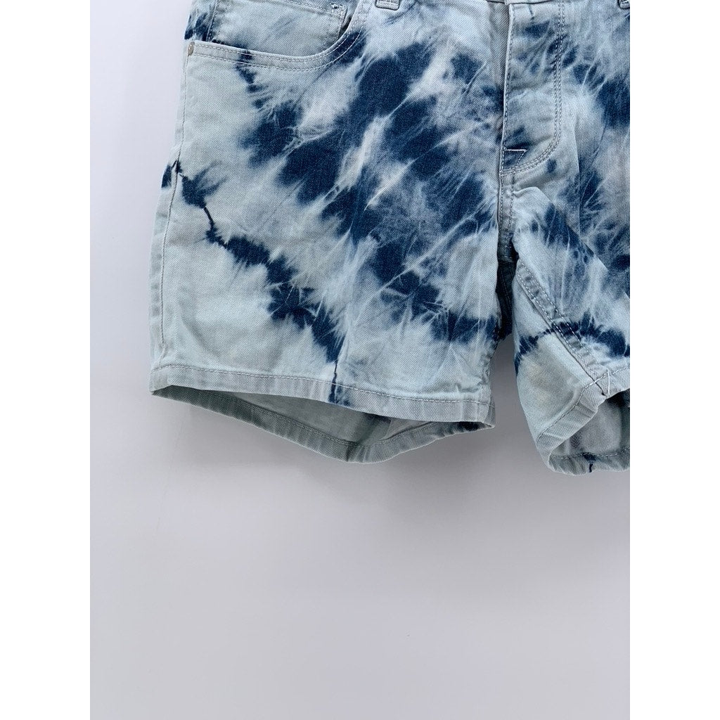 JUST JEANS Women's Blue-White Denim Tie-Dye Shorts SZ 9