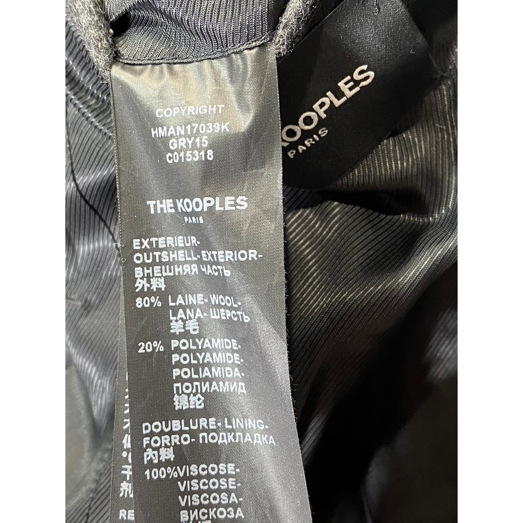 THE KOOPLES Men's Charcoal Classic Feltro Three-Button Coat SZ 44(US XS)