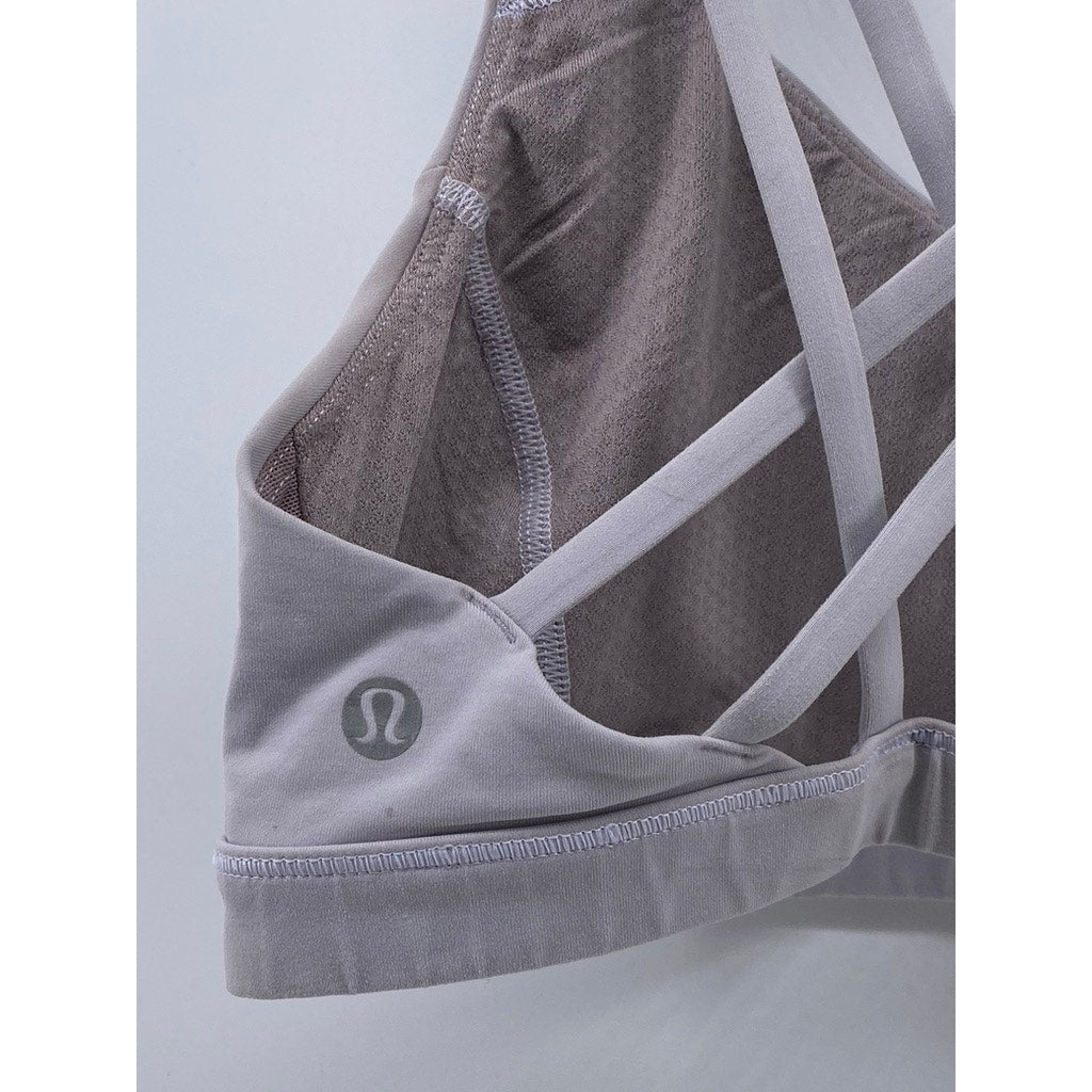 LULULEMON Women's White Strappy Back Energy Active Sports Bra SZ 4