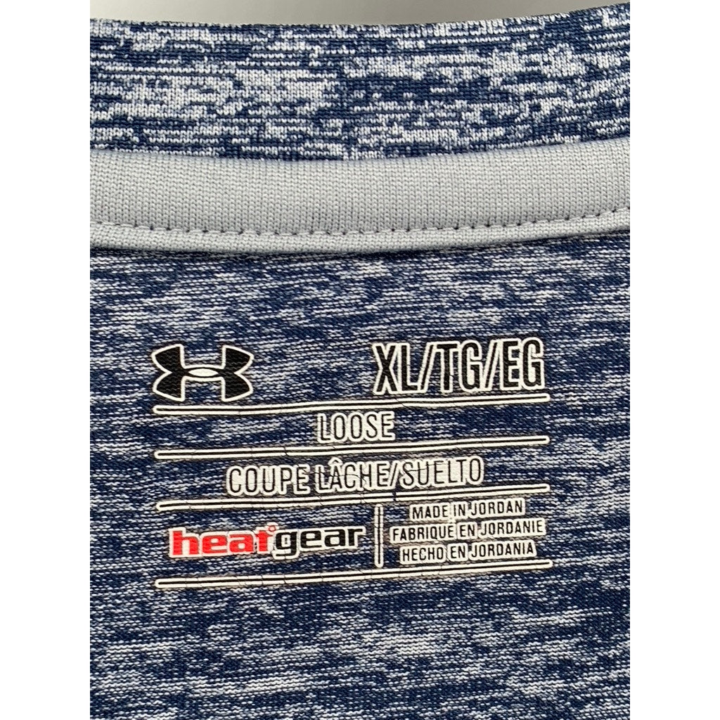 UNDER ARMOUR Men's Blue HeatGear Loose Fit Short Sleeve T-Shirt SZ XL